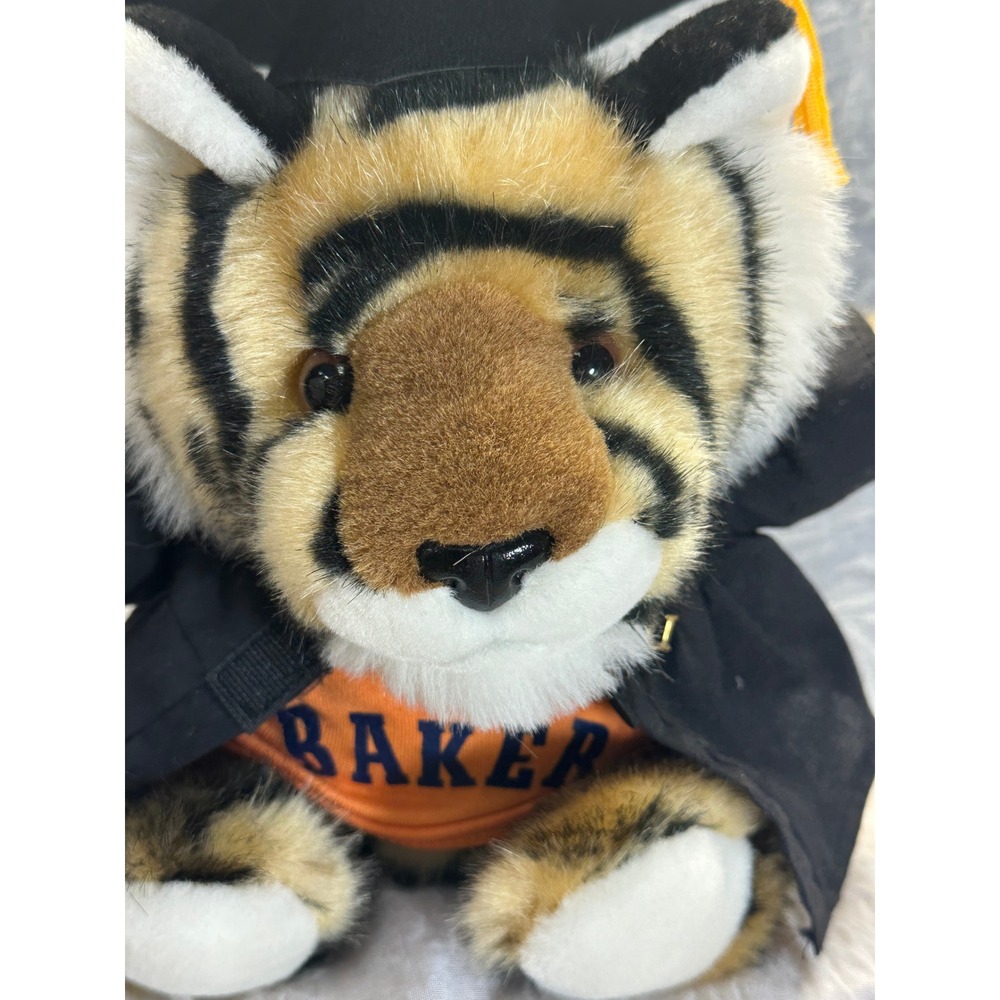 Baker University Graduation Tiger Plush Mascot BU Gown Cap It's All Greek To Me - Picture 10 of 10